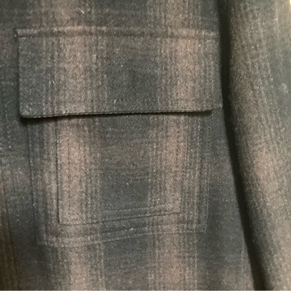 Michael Kors Alhambra Wool Hipster Jacket P Coat Plaid Tartan Black Green large - Picture 3 of 11